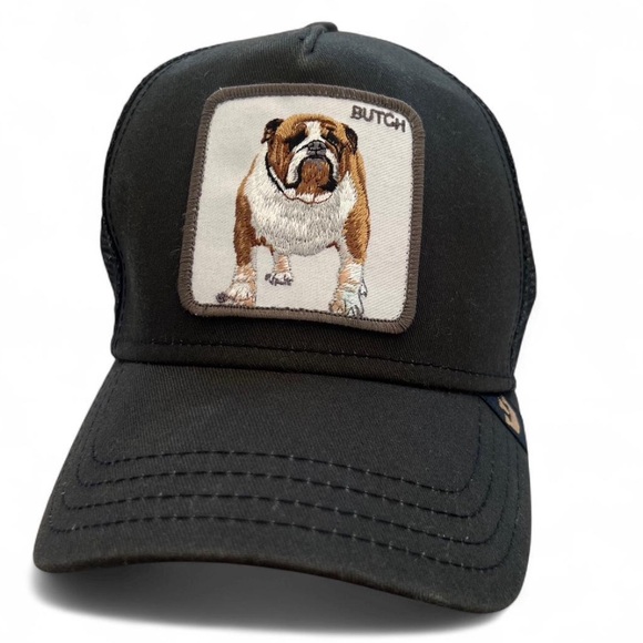 Goorin Bros Black and Tan Butch Bulldog Trucker Hat - Picture 1 of 6